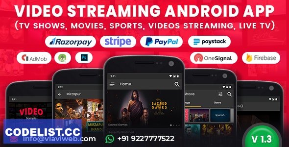 Video Streaming Android App v1.3 - TV Shows, Movies, Sports, Videos Streaming, Live TV