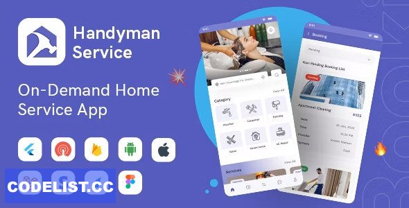 Handyman Service 8.1.0 - Flutter On-Demand Home Services App with Complete Solution