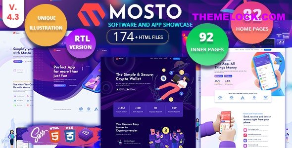 Mosto v4.4 - App landing page