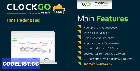 ClockGo SaaS v3.4.0 - Time Tracking Tool - nulled