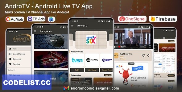 AndroTV v1.0 - Android Multiple TV Channels App (Live Streaming)