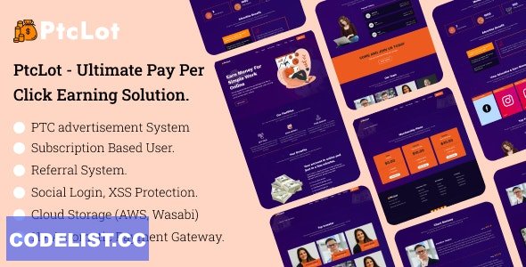 PtcLot v1.0 - Ultimate Pay Per Click Earning Solution
