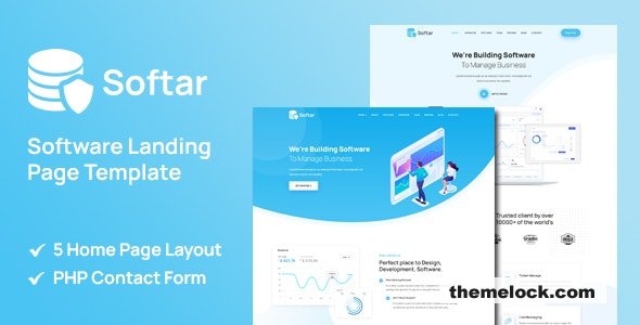 Softar v1.2.1 - Software Landing Page
