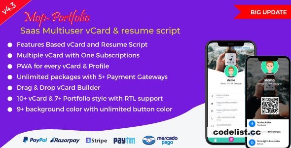 Download Mop v4.3 – SaaS vCard / Portfolio / Resume / Digital Business card – nulled | Free Nulled Scripts
