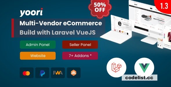 YOORI v1.3.2 - Laravel Vue Multi-Vendor PWA eCommerce CMS