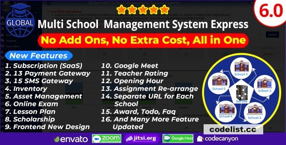 Global v6.0 - Multi School Management System Express