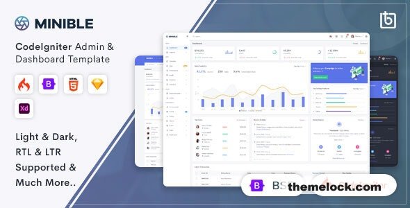 Minible v2.3.0 - CodeIgniter Admin & Dashboard Template