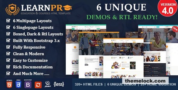 LearnPro v4.0 - Education Course HTML Template
