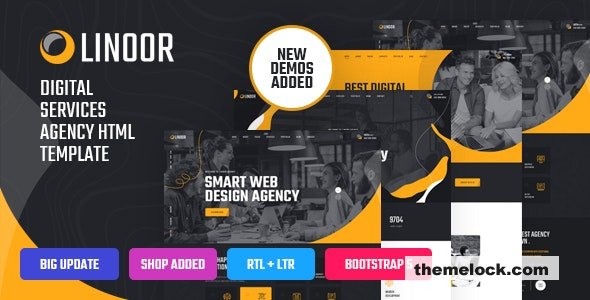 Linoor v1.8 - Digital Agency Services HTML Template
