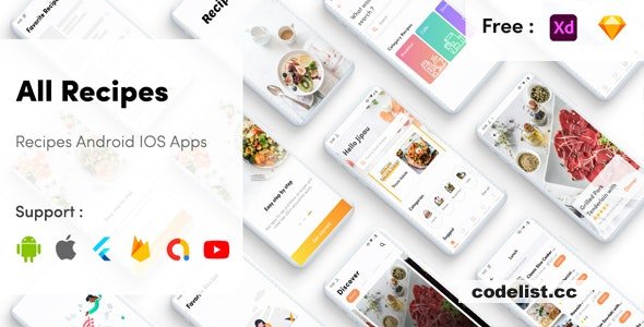 Flutter Recipe Pro v2.0 - Recipes Mobile App Cookbook with admin panel flutter recipe mobile app