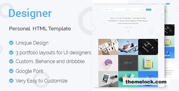 DESIGNER - UI & UX Designers Portfolio HTML Template