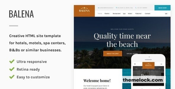 Balena v1.0 - Hotel HTML Site Template
