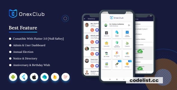 Onex Club multi-purpose Flutter App v1.0