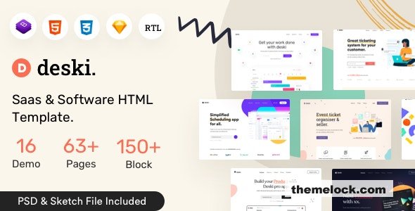 Deski - Saas & Software HTML + RTL Template - 6 August 2022