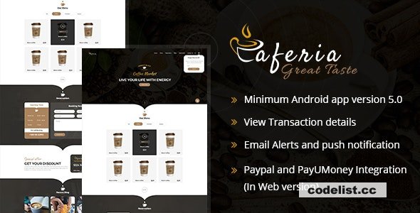 Caferia v1.4 - Restaurant Food Order and Delivery Web and Mobile App
