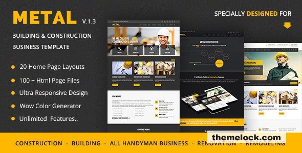 Metal v1.3.1 - Mobile Friendly Building & Construction Business Template