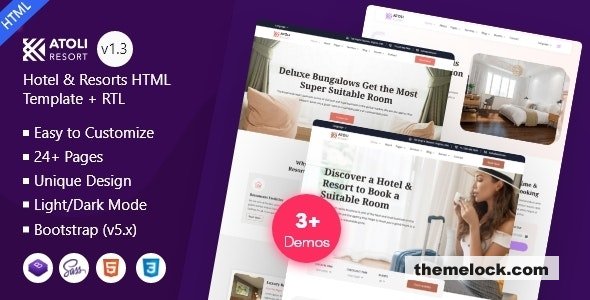 Atoli v1.3 - Hotel & Resorts Booking Bootstrap 5 Template