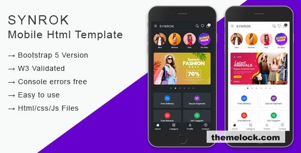 Synrok v1.0 - Mobile HTML Template