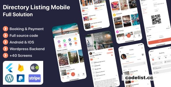 Listar FluxPro v1.2.1 - Flutter mobile directory listing & booking - Wordpress Backend