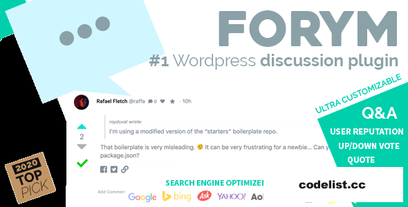 Forym v1.5.8 - Modern Discussion Forum for Wordpress