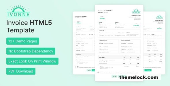 Ivonne v1.0 - Invoice HTML Template