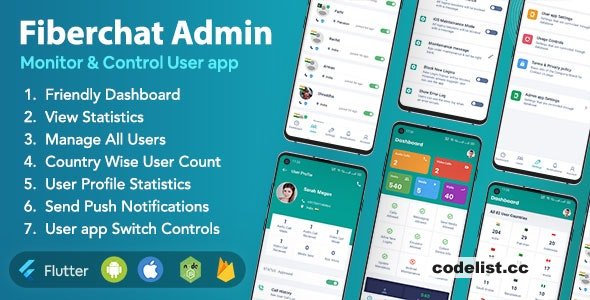 Fiberchat ADMIN App v1.0.14 - Control & Monitor Fiberchat User Whatsapp Clone App