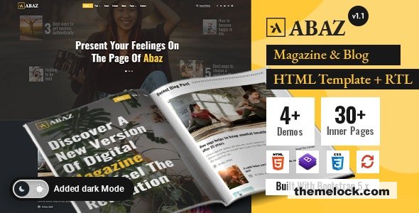 Abaz v1.1 - Newspaper & Magazine Blog HTML Template