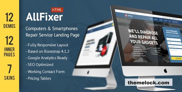 AllFixer v1.1 - Computers & Smarphones Repair Service Landing Pages Pack