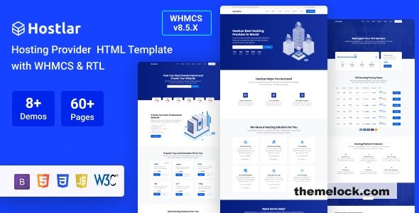 Hostlar v10.8.0 - Domain Hosting Provider HTML Template with WHMCS and RTL