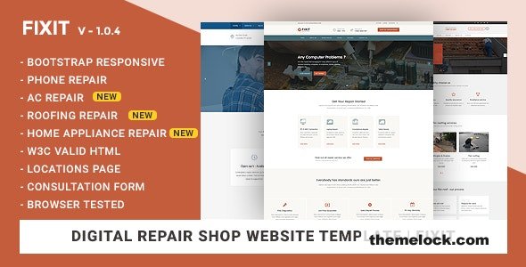 Fixit v1.0.4 - Phone, Computer Repair Shop Website Template