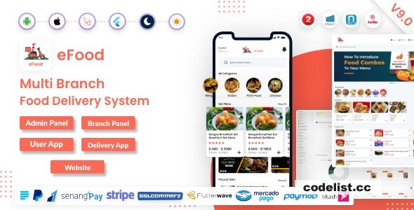 eFood v10.1 - Food Delivery App with Laravel Admin Panel + Delivery Man App - nulled