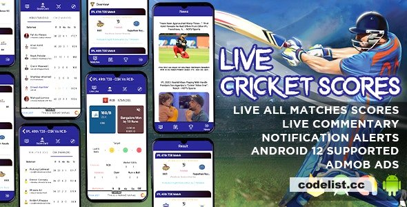 Live Cricket Score, Cricket Live Line Commentary, IPL Scores, Live ball by ball commentary v1.0.2