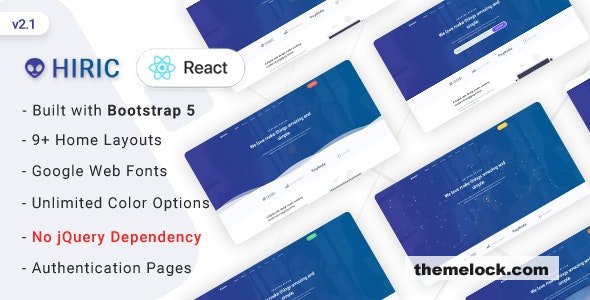 Download Hiric v2.1 – React Landing Page Template | Free Nulled Scripts