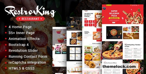 RestroKing - Cake Pizza & Bakery Bootstrap 4 Template