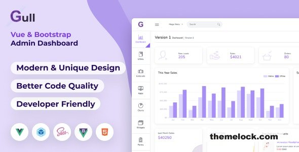 Gull - HTML & Vuejs Admin Dashboard Template
