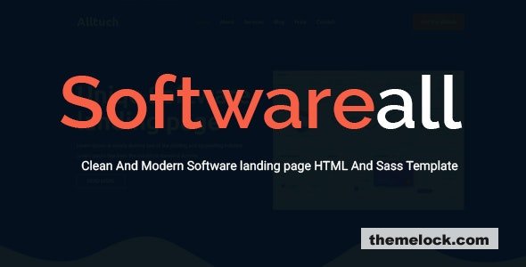 Softwareall - Software landing Page HTML And Sass Template