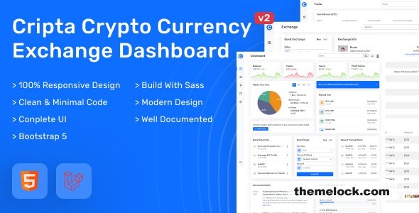 Cripta - Cryptocurrency HTML and Laravel Exchange Dashboard