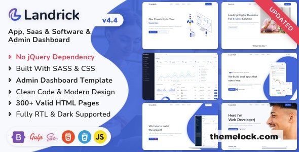 Landrick v4.4 - Saas & Software Multipurpose Landing Page & Admin Dashboard Template