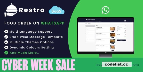 Restro - SaaS WhatsApp Online ordering system / Multiple Restaurants - 16 November 2022