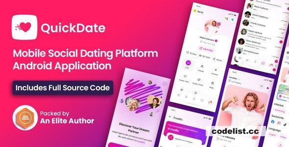 QuickDate Android v3.6 - Mobile Social Dating Platform Application