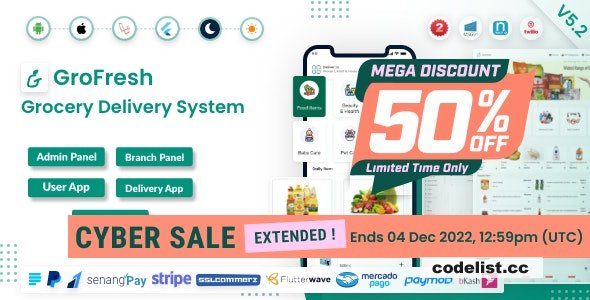 GroFresh v5.2 - (Grocery, Pharmacy, eCommerce, Store) App and Web with Laravel Admin Panel + Delivery App - nulled