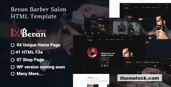 Bevan – Barber Salon Bootstrap 4 HTML Template