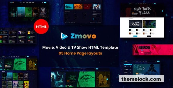 Zmovo - Online Movie Video And TV Show HTML Bootstrap 4 Template