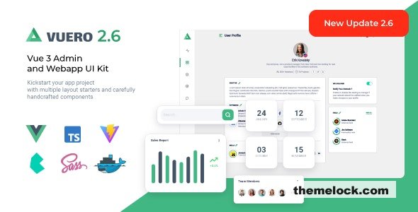Vuero v2.6.1 - VueJS 3 Admin and Webapp UI Kit