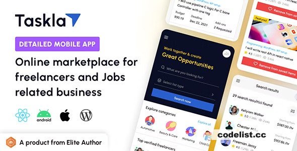 Tasklay v1.3 - Freelancer Marketplace React Native APP