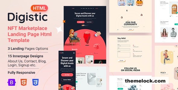 Digistic v1.0 - NFT Marketplace Landing Page Html Template