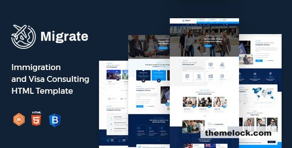 Migrate – Immigration and Visa Consulting HTML Template