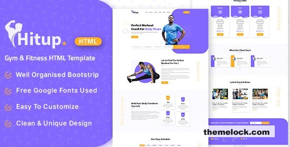 Hitup v1.0 - Fitness and Gym HTML Template