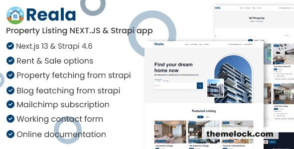 Download Reala – Property Listing NEXT.JS, Strapi app | Free Nulled Scripts
