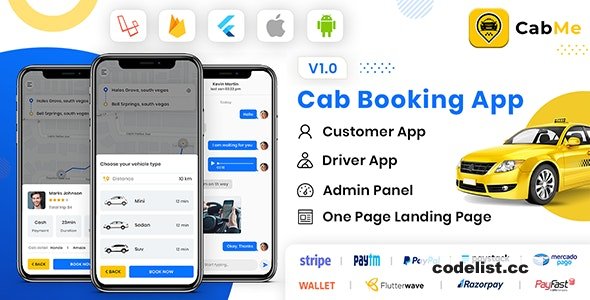 CabME v3.3.1 - Flutter Complete Taxi Booking Solution